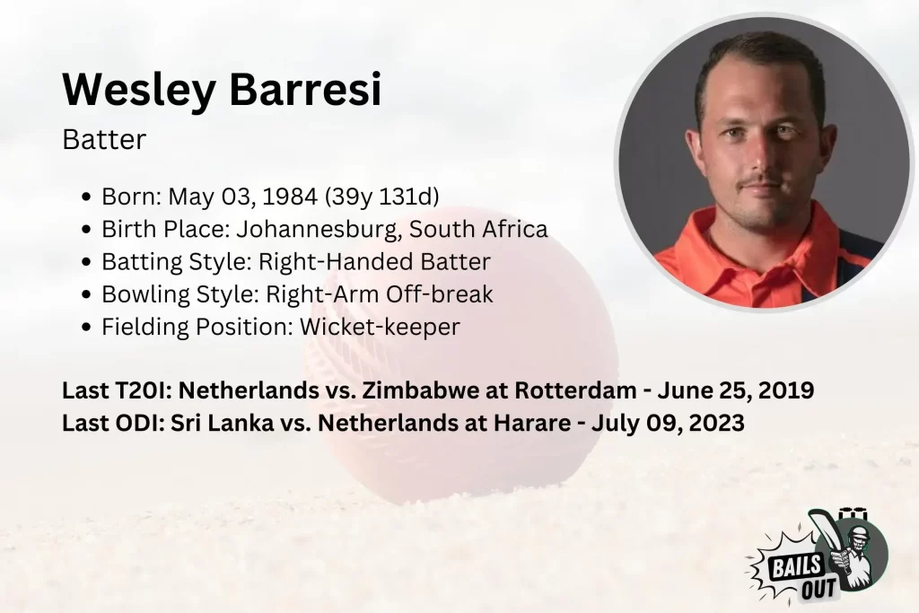 Wesely Barresi playing ODI against Sri Lanka