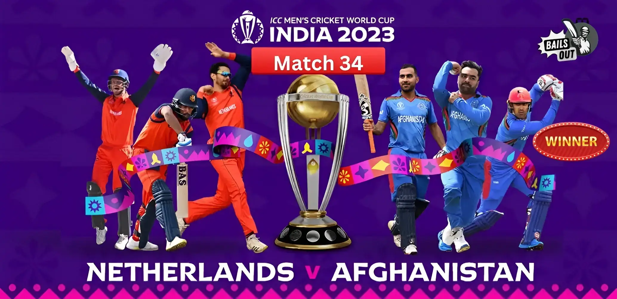 Who Won Afghanistan Vs Netherlands 34th Match of World Cup 2023 – 03 Nov Match Performance, Scores Updates