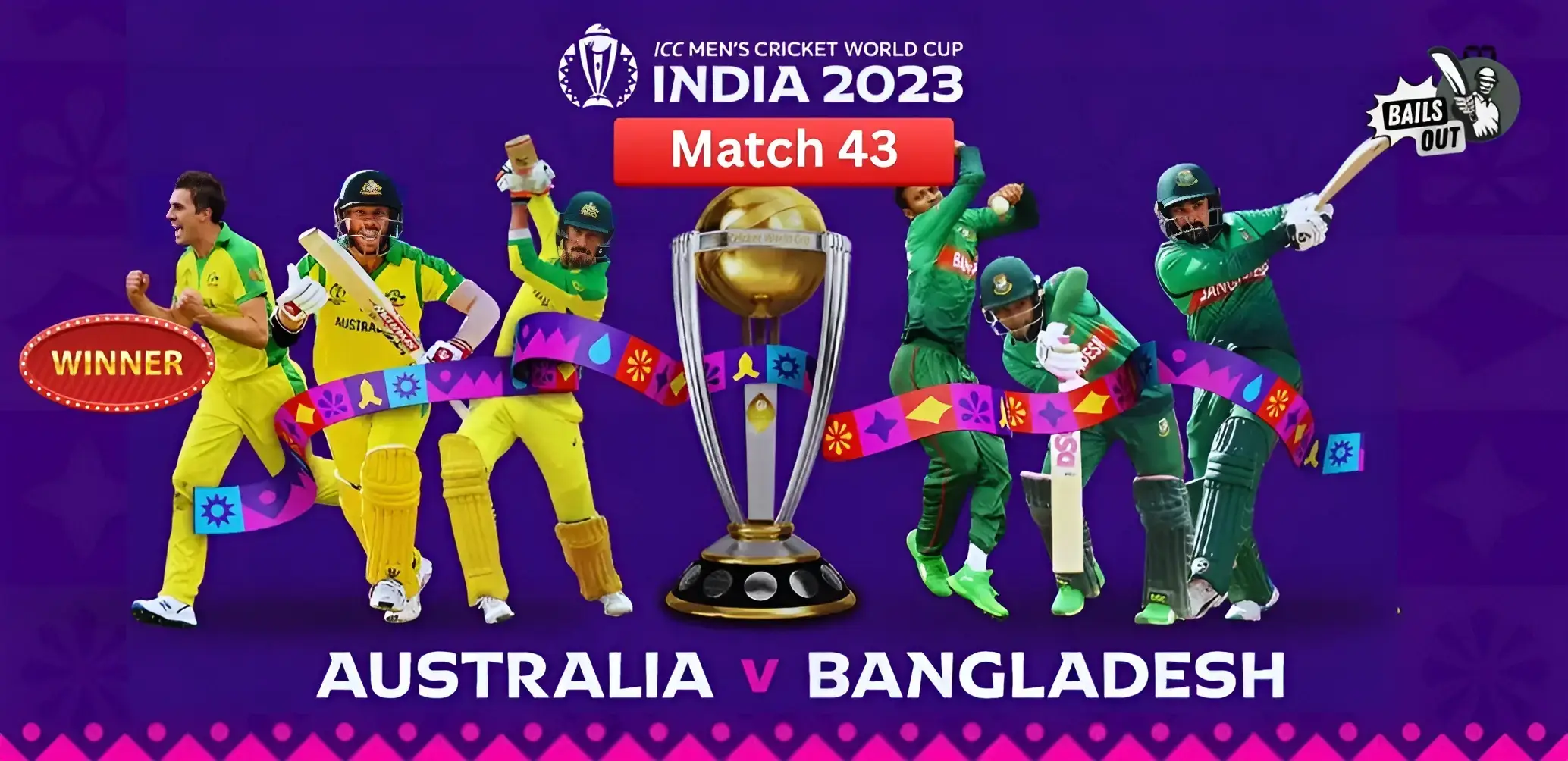 Who Won Australia Vs Bangladesh 43rd Match of World Cup 2023 – 11 Nov Match Performance, Scores Updates